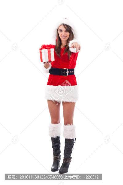 性感的女人與Santa,Hat