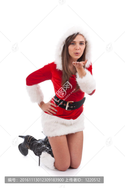 穿著圣誕老人服裝的女人