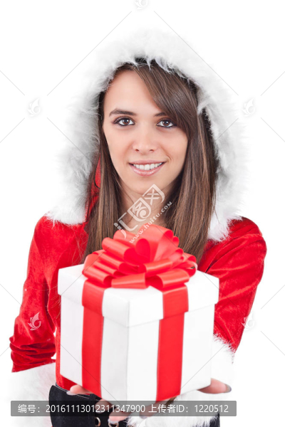 性感的女人與Santa,Hat