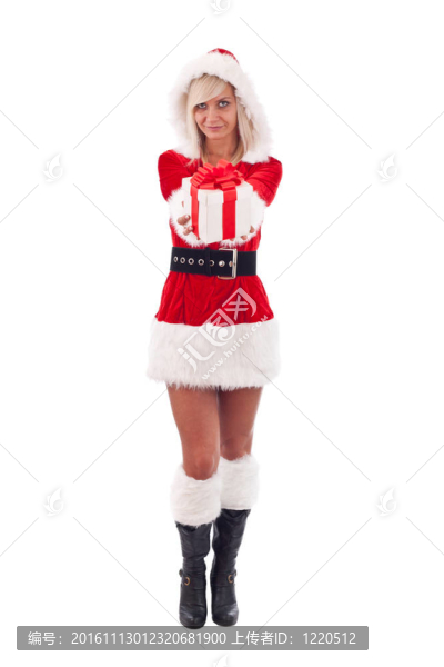 穿著圣誕老人服裝的女人