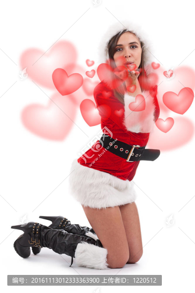 穿著圣誕老人服裝的女人