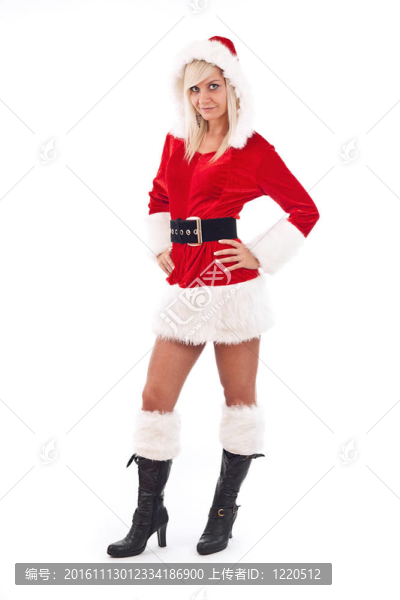 穿著圣誕老人服裝的女人
