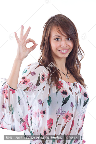 一個(gè)好女人的手勢(shì)符號(hào)