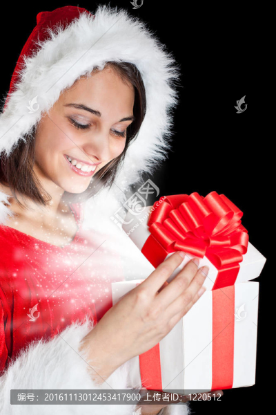 Santa小姐打開了一個禮品盒