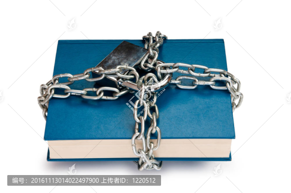 審查理念與書籍和鏈條上的白色
