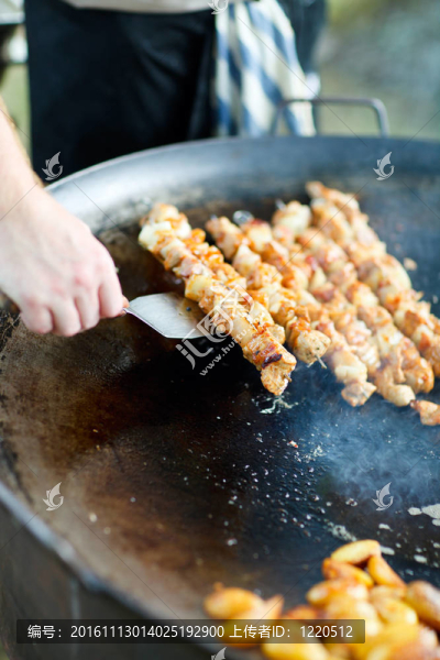 廚師烹飪的肉