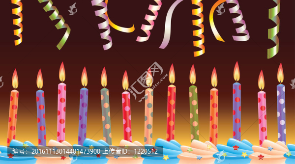 一排生日蠟燭