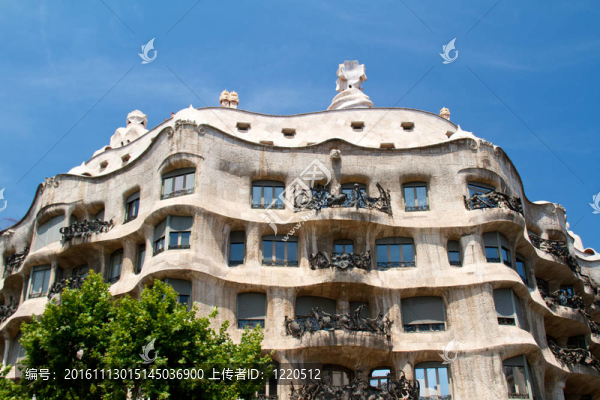 巴塞羅那-,5月26日：Casa,Mila,La,Pedrera建筑5月26日在巴塞羅那；2011。