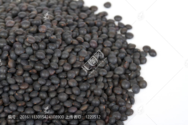 黑扁豆堆白色隔離