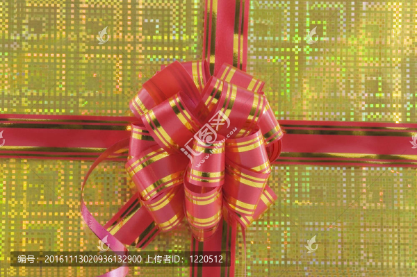 黃色背景紅色節(jié)日蝴蝶結(jié)