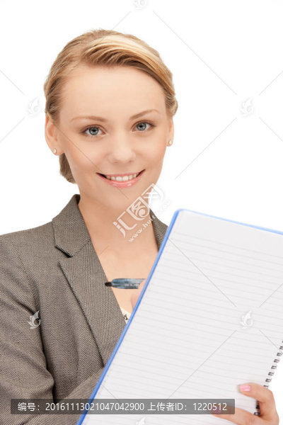幸福的女人用大記事本