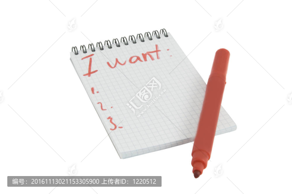 紅色標記和筆記本