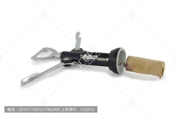 酒塞在白色背景的開(kāi)瓶器