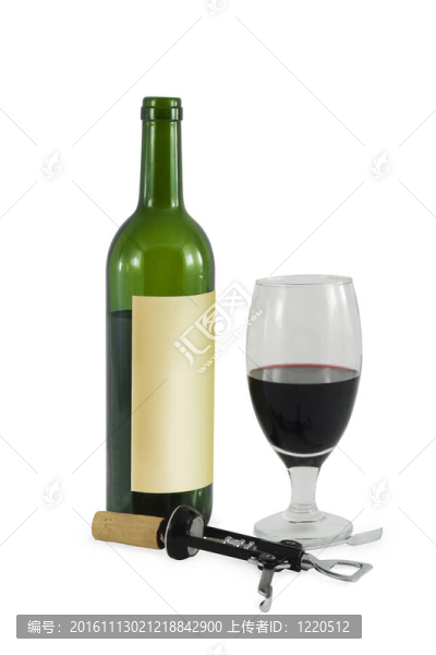 帶酒的瓶子；玻璃和軟木