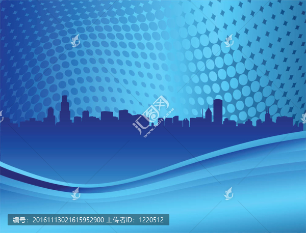 城市天際線在藍(lán)色的背景-匯圖網(wǎng) www.fosd68.com 城市天際線在藍(lán)色的背景