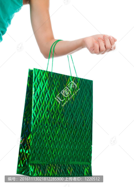 女性手拿購(gòu)物袋