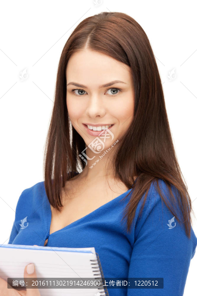 幸福的女人用大記事本