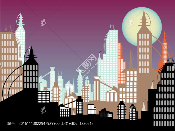 滿月在紫色放松的天空之上