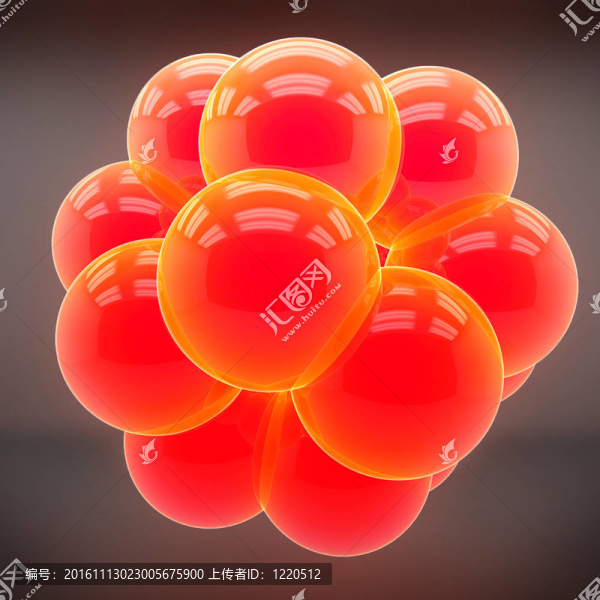 紅色三維球體抽象