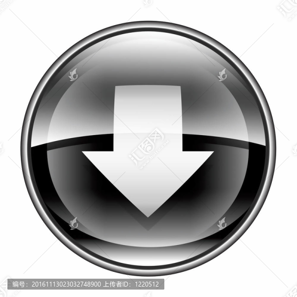 下載圖標(biāo)黑色；白色背景隔離。
