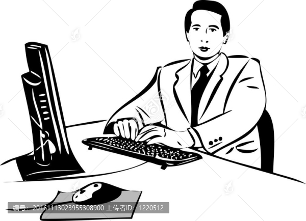 在公司工作的一個家伙的草圖