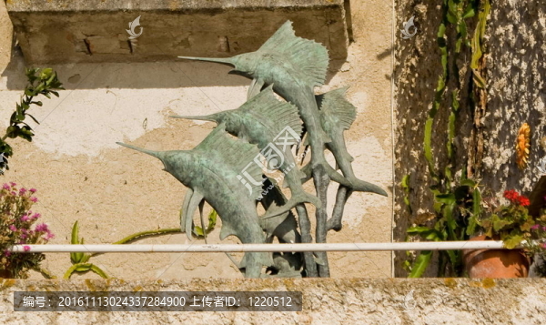 旗魚；雕塑