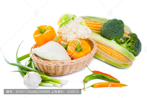 秋天的靜物與黃色和綠色的顏色上孤立的白色背景
