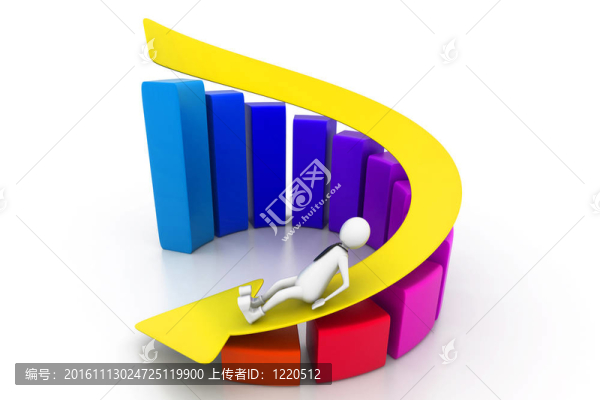 一個向下移動的商人