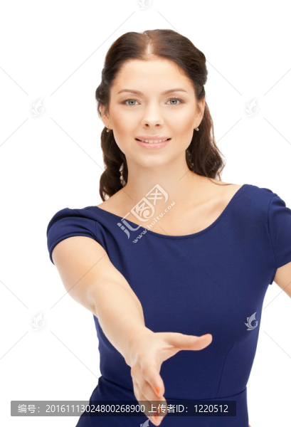 張開(kāi)手準(zhǔn)備握手的女人