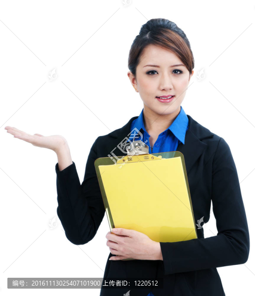 年輕的女商人的手勢