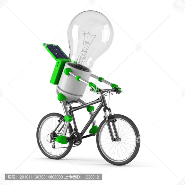 太陽(yáng)能燈泡機(jī)器人-騎自行車