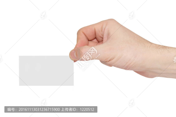 一只手上的灰色卡空白
