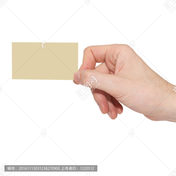 一只手上的灰色卡空白