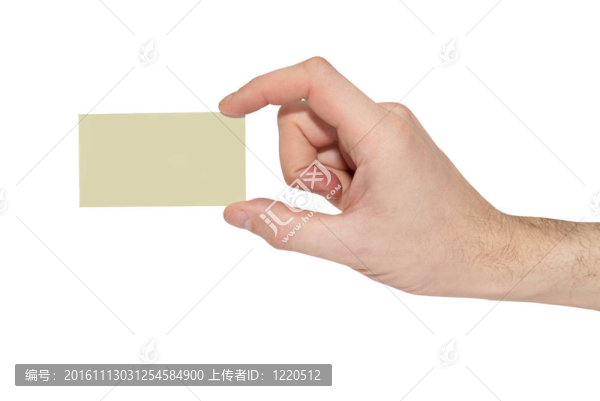 一只手上的灰色卡空白