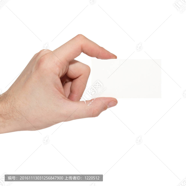 一只手上的灰色卡空白