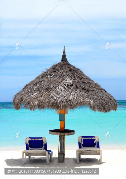 茅屋在海灘在Aruba
