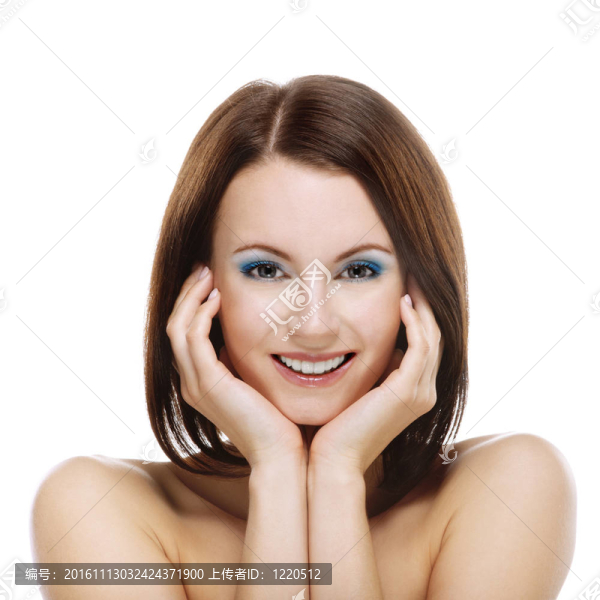 年輕迷人女人微笑的畫(huà)像