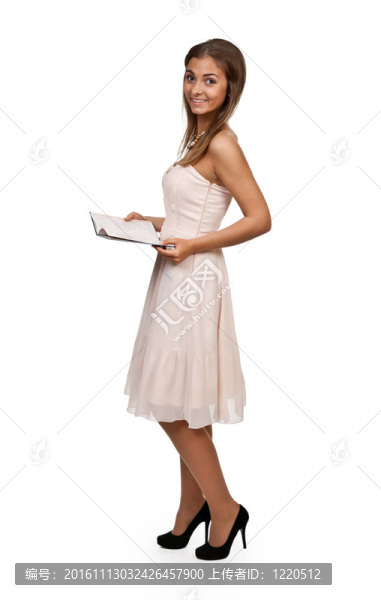 女孩在一本書的一件衣服