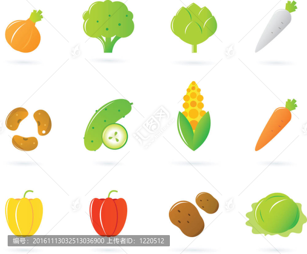 植物食品圖標(biāo)收集白色