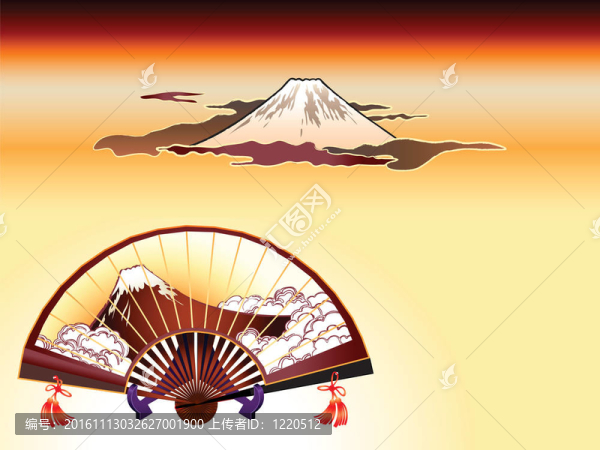 富士山折疊扇