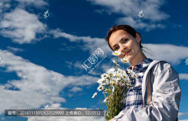 一束雛菊女孩