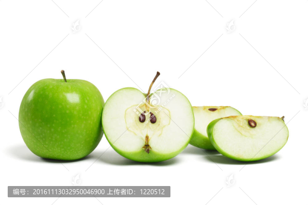 全綠蘋果和裁片