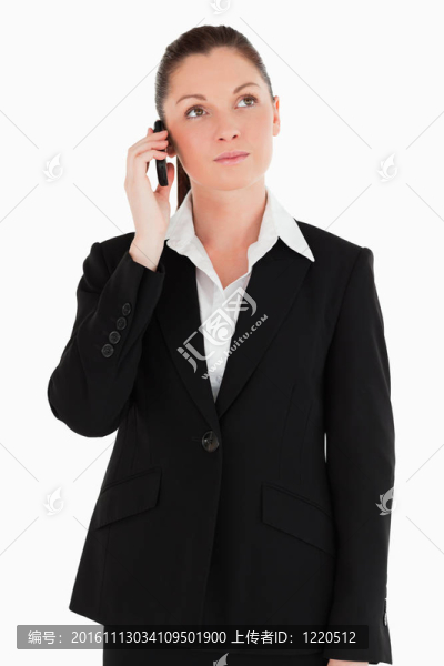 好看的女人在西裝上的電話
