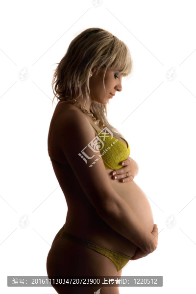 孕婦年輕。白色隔離