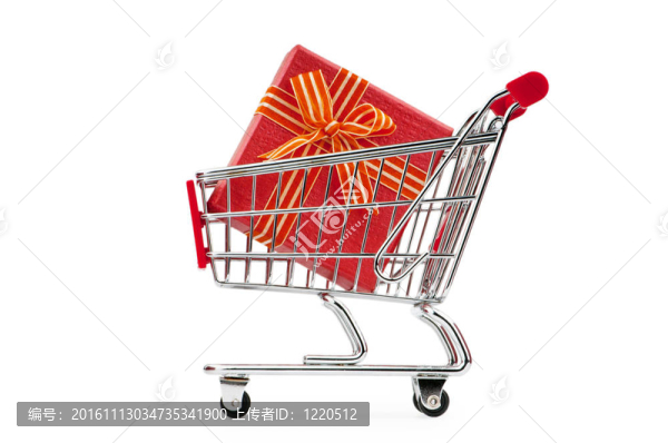 購物車、禮品盒上的白色