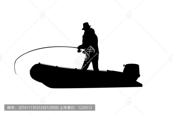 漁夫在船上釣魚
