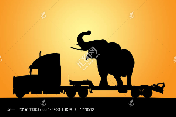 大象在卡車上的拖車