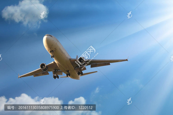 飛機在空中飛翔