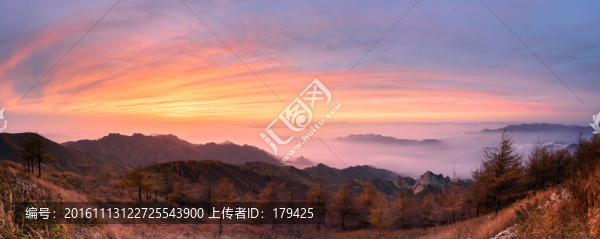 河北省承德霧靈山秋色晚霞