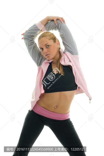 性感年輕女子裝健身裝